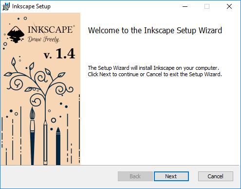 inkscape-install-welcome screen